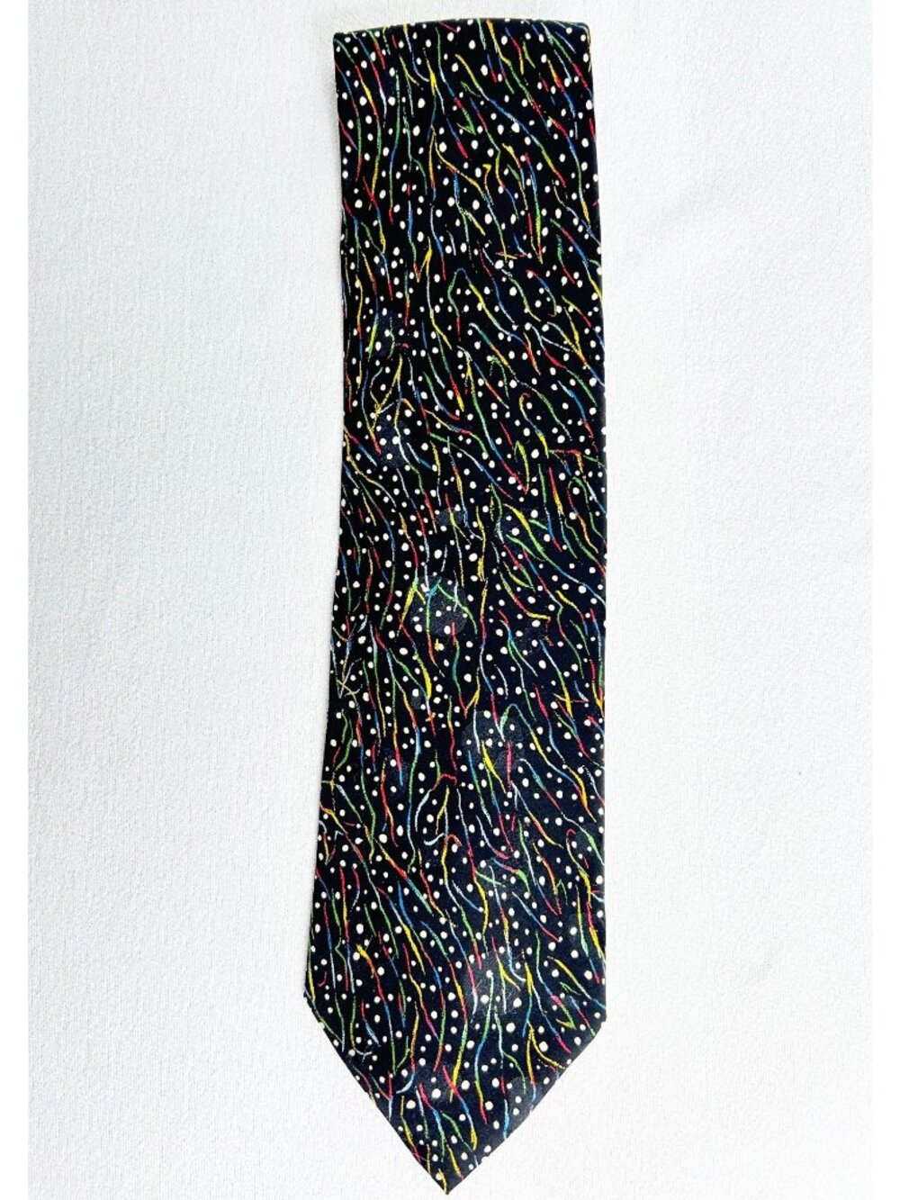Stefano Milano Vintage Multicolor Abstract Silk Necktie Italy